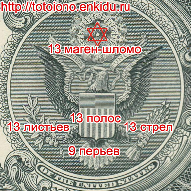 Масонская символика на долларе: 1 доллар - программирование сатанинского подсознания у человека