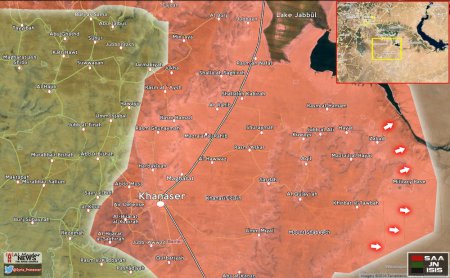 Сирийская армия освободила несколько селений и продвинулась на 8 км. восточнее Ханашера