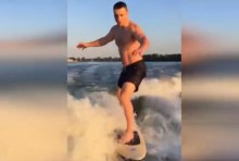 Кличко упал в воду с вэйкборда (видео)