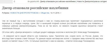 На Украине российских грачей назвали «нахлебниками» и «мигрантами»