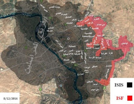 Обстановка в Мосуле к 8 декабря 2016 года - Военный Обозреватель