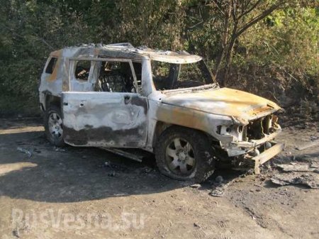 Типичная Украина: в Харьковской области джип с водителем расстреляли из гранатомета (ФОТО)