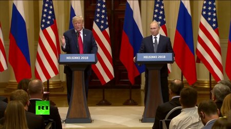Путин и Трамп подводят итоги переговоров в Хельсинки
