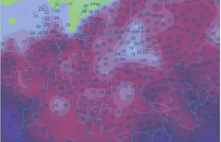 «Красная» жара от Атлантики до Урала и от Баренцева моря до Малой Азии