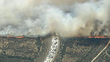 В Калифорнии огромный лесной пожар перекрыл дороги и перекинулся на автомоб ...